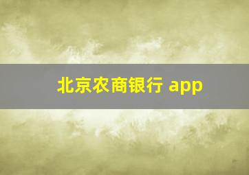 北京农商银行 app